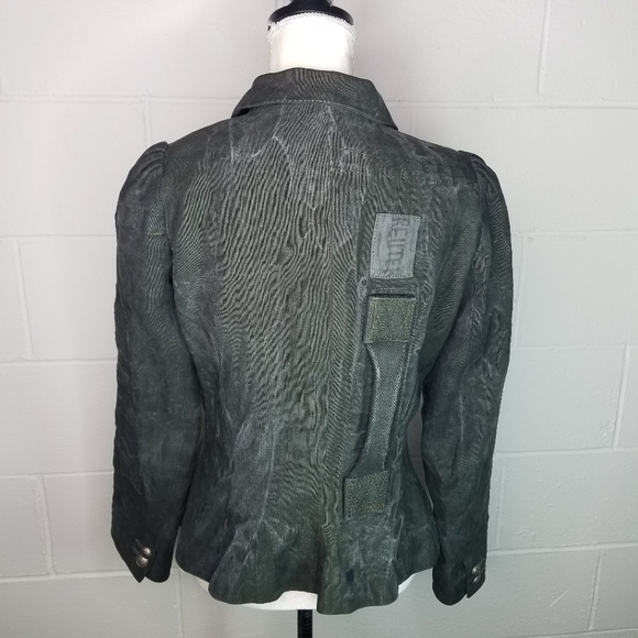 Vincent Jalbert canvas military jacket Art To Wear Avant Garde Handmade France - Picture 9 of 14